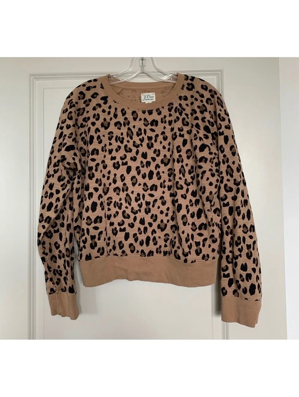 J.Crew Vintage Fleece small cheetah print sweater